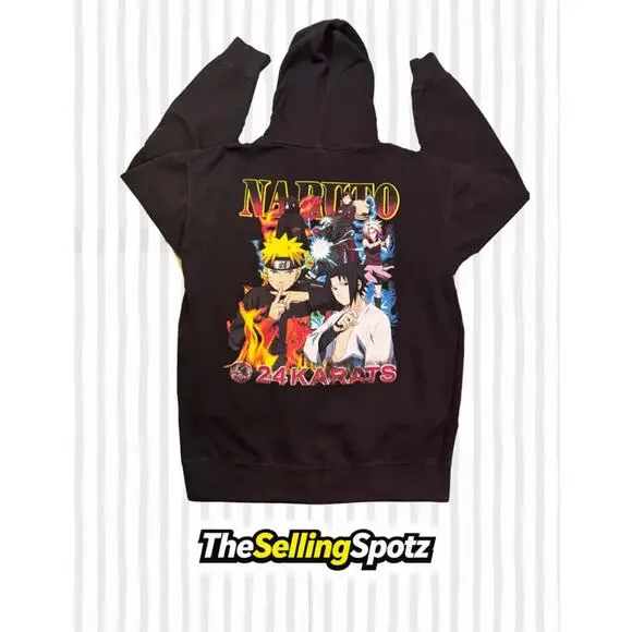 24Karats x Naruto Graphic Hoodie Black Us/Uk (L) Large - Picture 1 of 5
